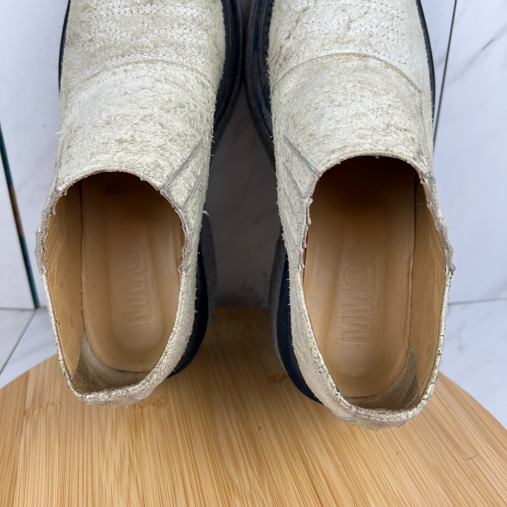 MM6 Maison Margiela Womens Size 8 [EU 38] Cream Suede Platform Felt Boots Shoes - Picture 11 of 12